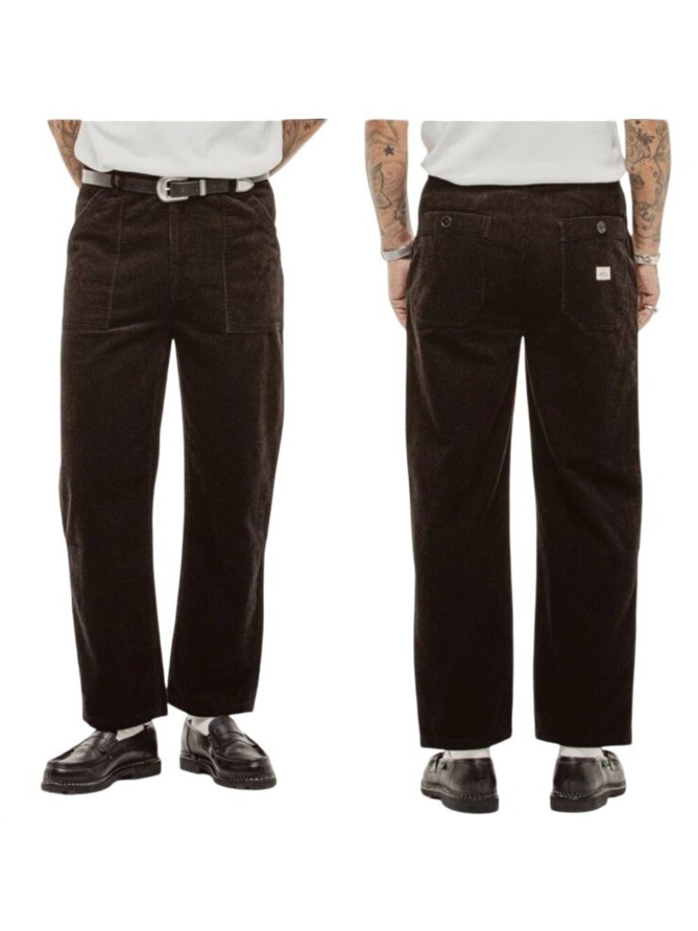 P&Co Corduroy 304 Service Fatigue Pants Men’s 30 Black Slight Taper Leg Relaxed